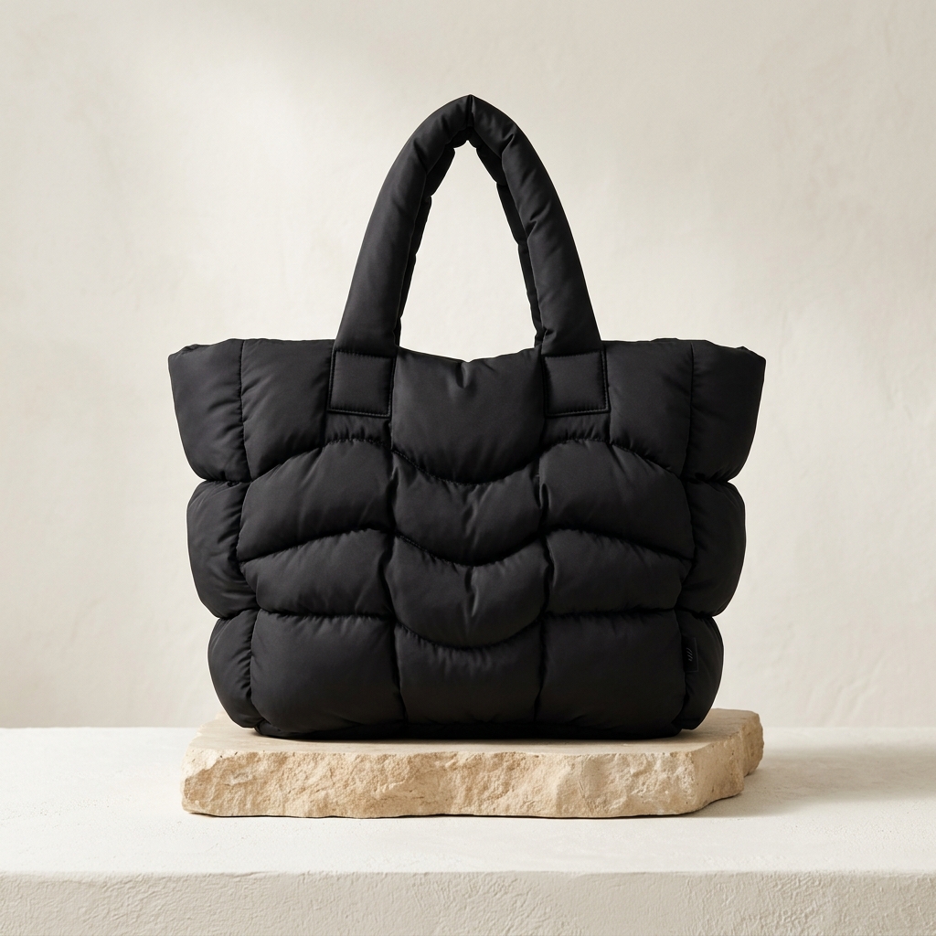 Puffy Tote in Black