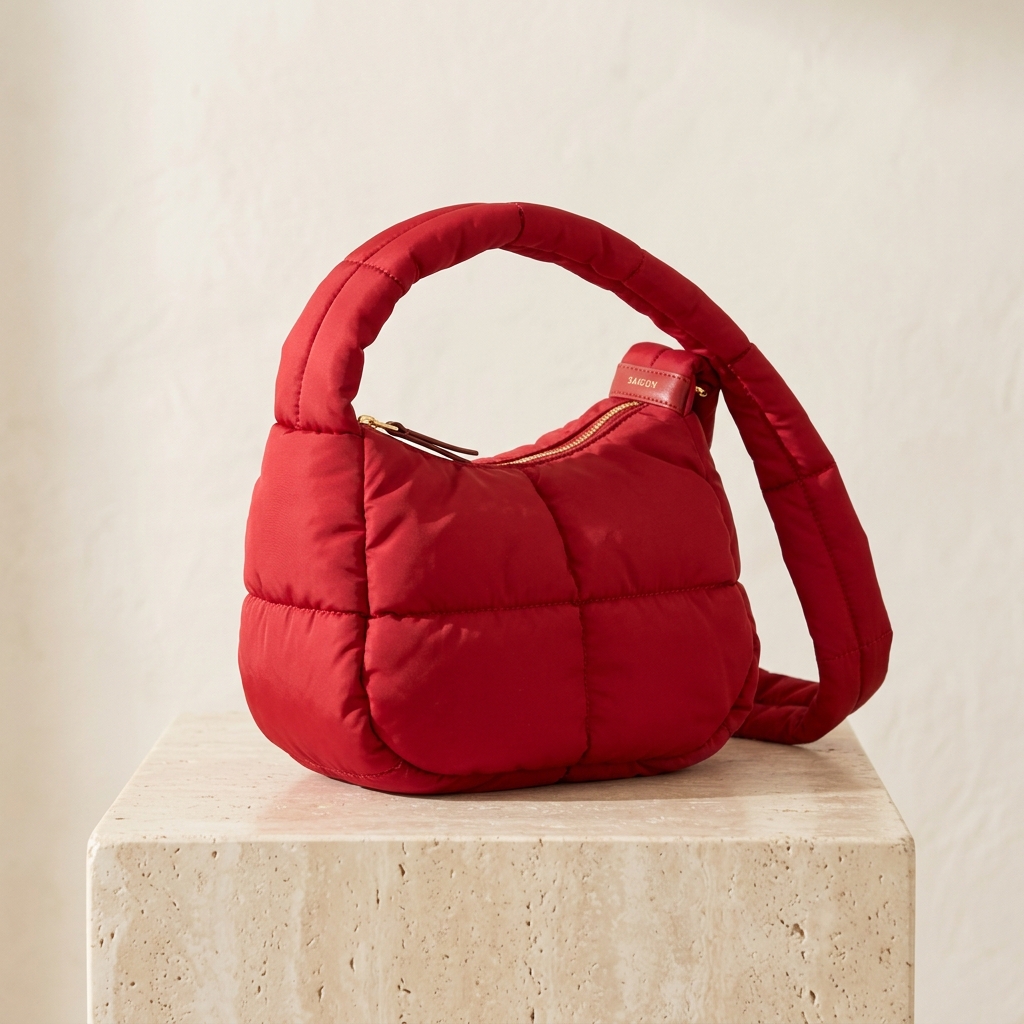 Puffer Star Charm in Crimson